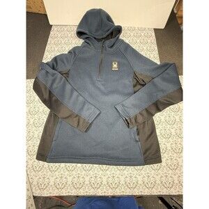 Spyder Blue/Black Quarter Zip Pullover Waffle Knit Sweater Men's Size‎ M